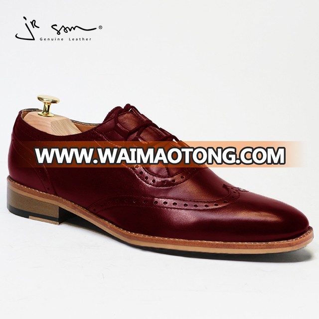 High quality fashion men's genuine leather rubber sole men dress shoe